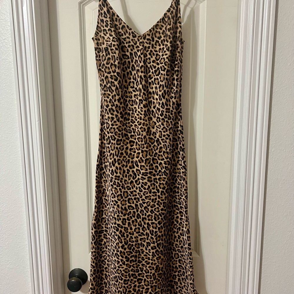 Audrey 3+1 Brown Tan Slip Midi Dress Spaghetti Strap